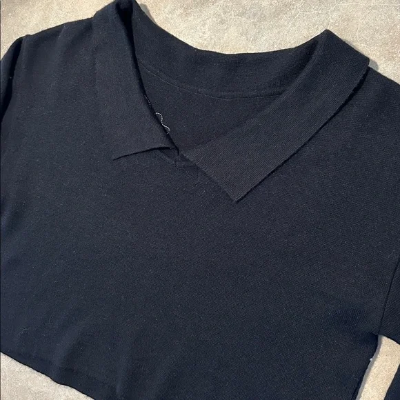 Vintage Wool Blend Cropped Sweater with White Embroidery - Picture 6 of 16